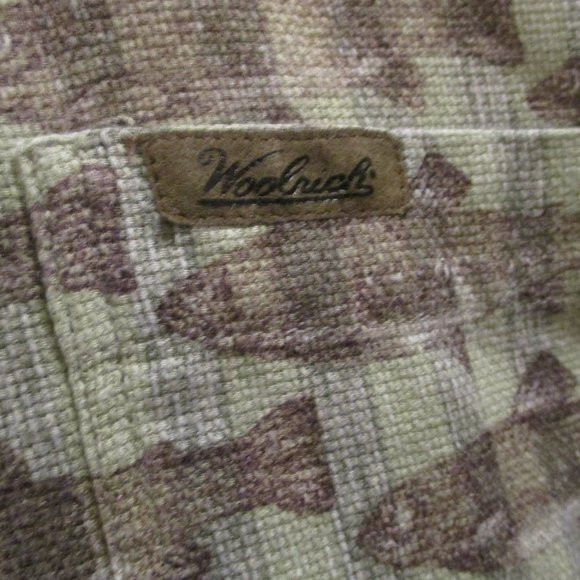 Woolrich Short Sleeve Fish Print Shirt sz XL 100% Cotton Short Sleeve Casual - Picture 3 of 9